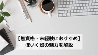 【無資格・未経験の主婦におすすめ】ほいく畑の魅力を解説 